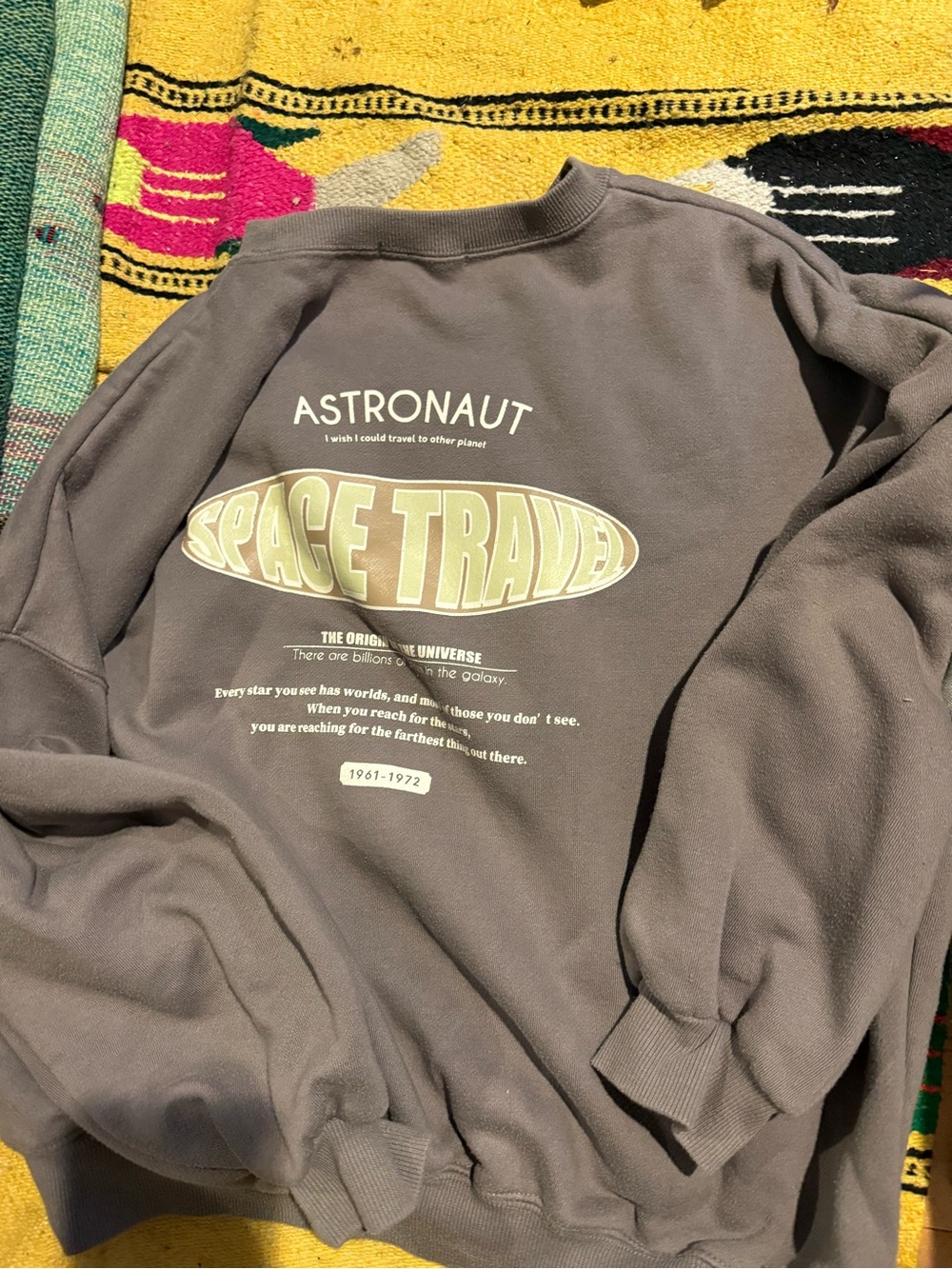 & Other Stories Gray 'Astronaut Space Travel' Graphic Crewneck